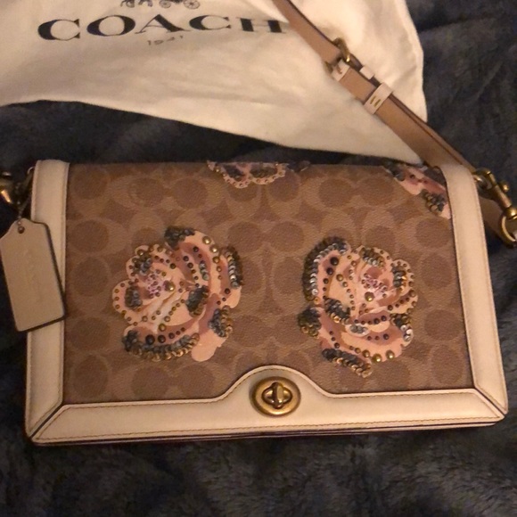 Coach Handbags - Coach 31693 Riley In Embellished Signature Rose Print
